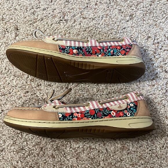 Sperry Top Sider Women’s Beige Floral Slip On Shoes Sz 8M - Picture 2 of 7